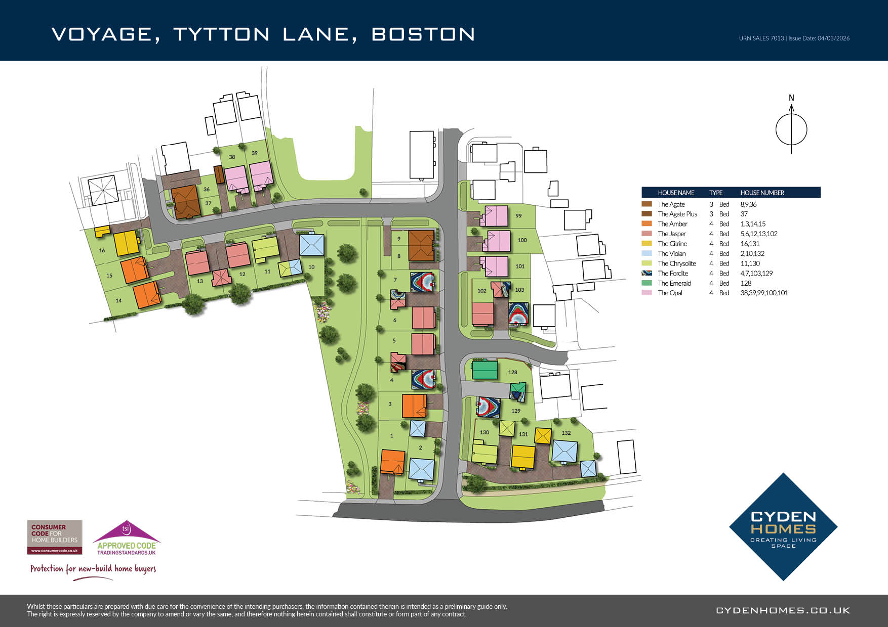Voyage, Boston Site Map - Cyden Homes
